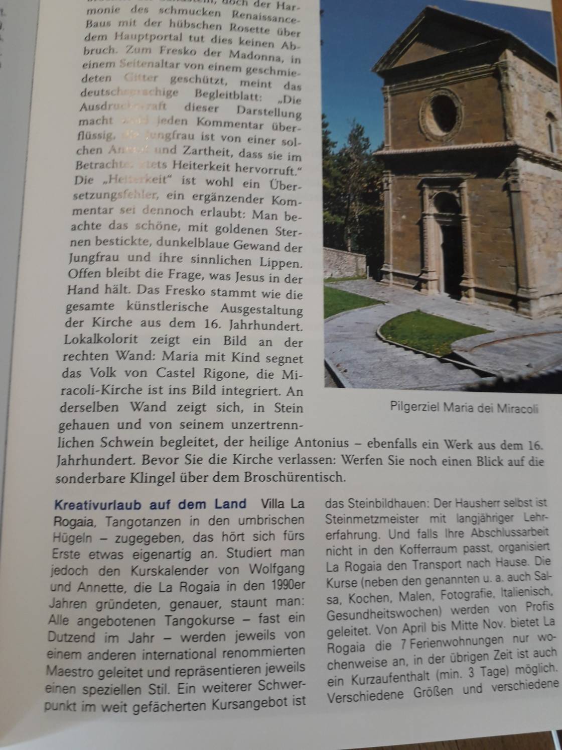 Text über Rogaia im Reiseführer "Umbrien", Müller-Verlag, 6. Auflage 2016, S. 123
